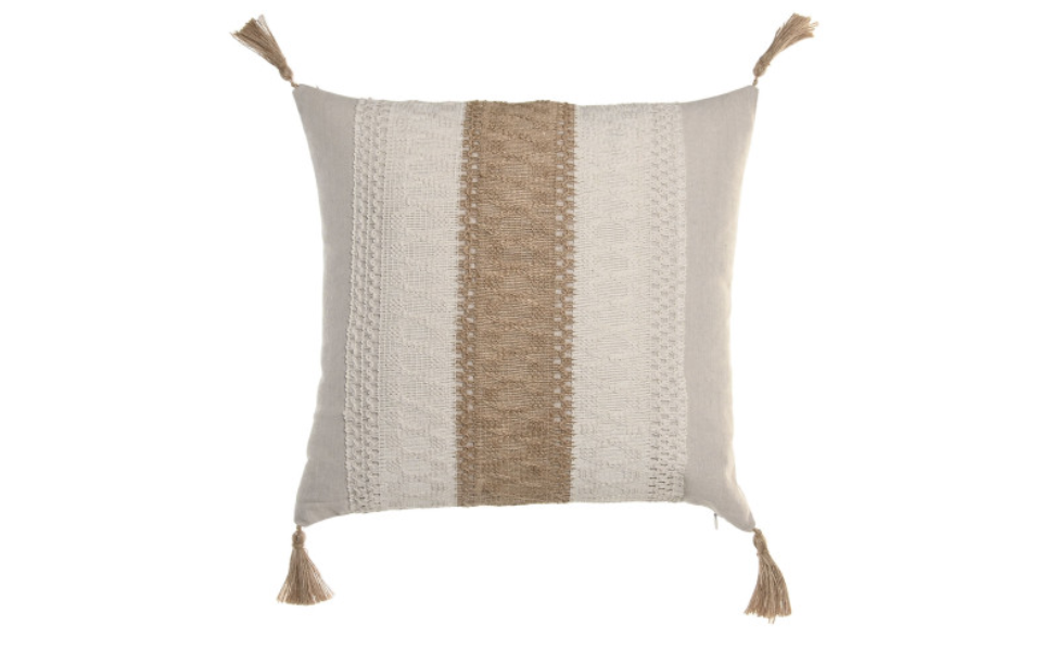 Cojín de algodón y yute natural – 45x45 cm