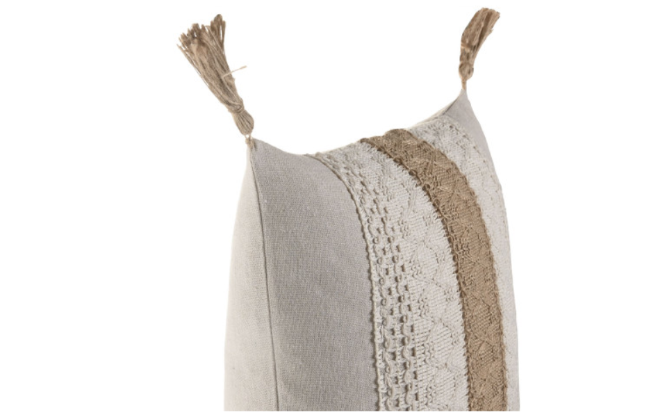 Cojín de algodón y yute natural – 45x45 cm - Imagen 2