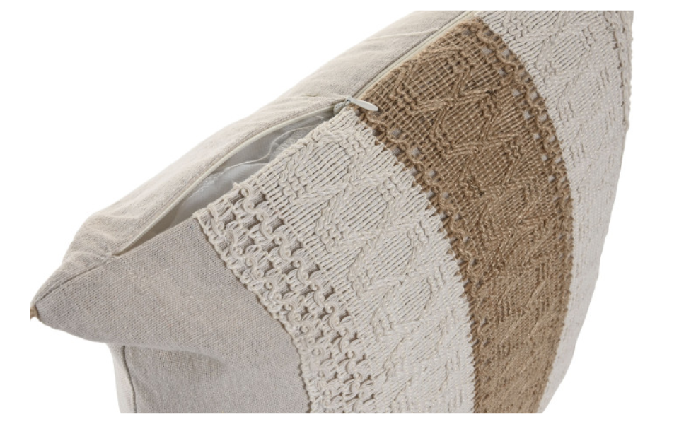 Cojín de algodón y yute natural – 45x45 cm - Imagen 4