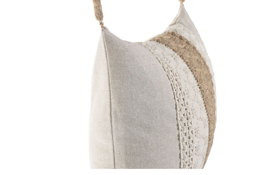 Cojín de algodón y yute crudo – 30x50 cm - Imagen 2
