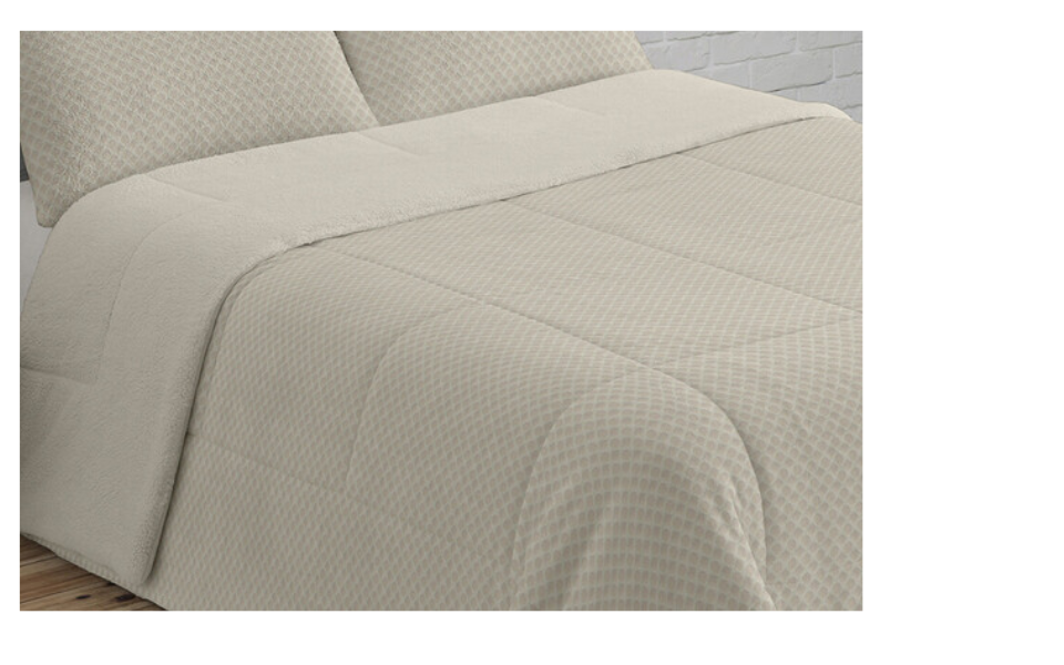 Edredón Comforter DN Sedalina/Sherpa Borreguito Kubic beige 180X260
