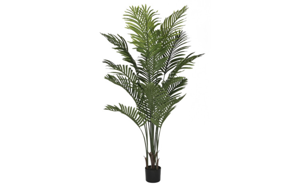 Palmera decorativa verde con maceta de cemento – 160 cm