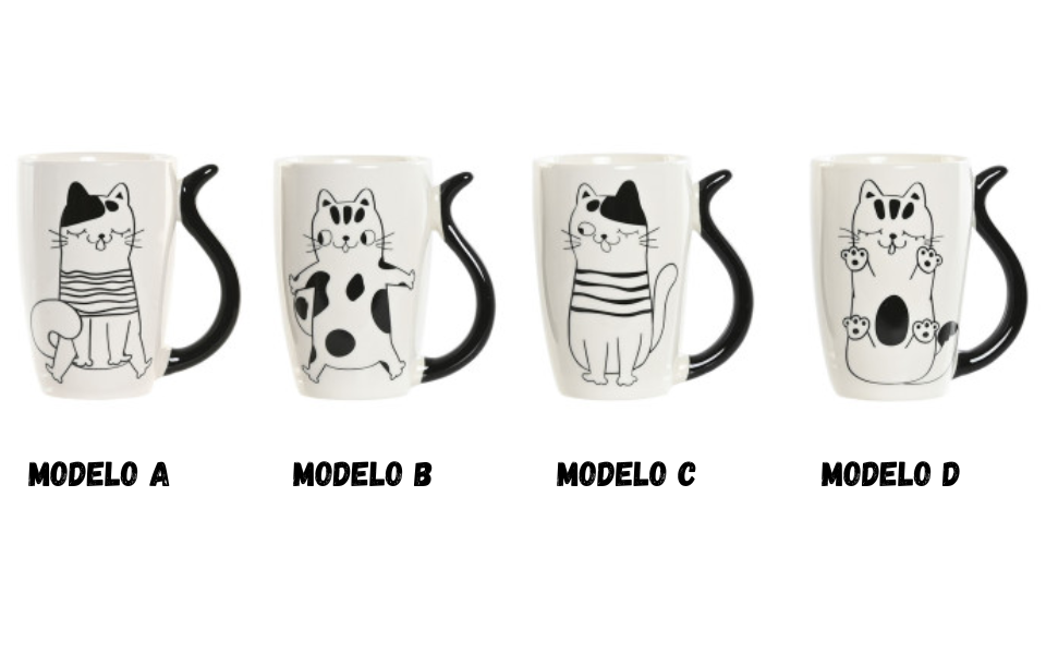 Mug de porcelana con diseño de gatos – 380 ml