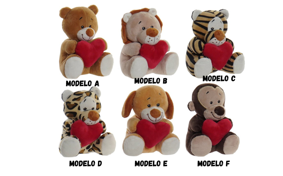 Peluche de animales con corazones