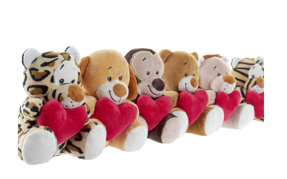 Peluche de animales con corazones - Imagen 2