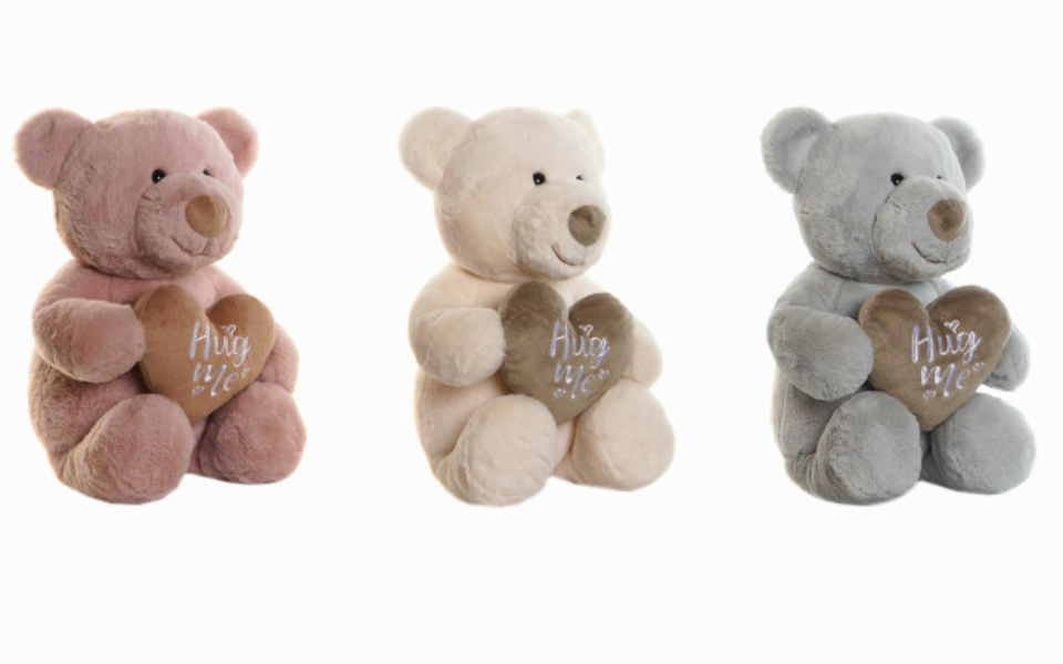 Peluche de oso con corazón 25X30X37