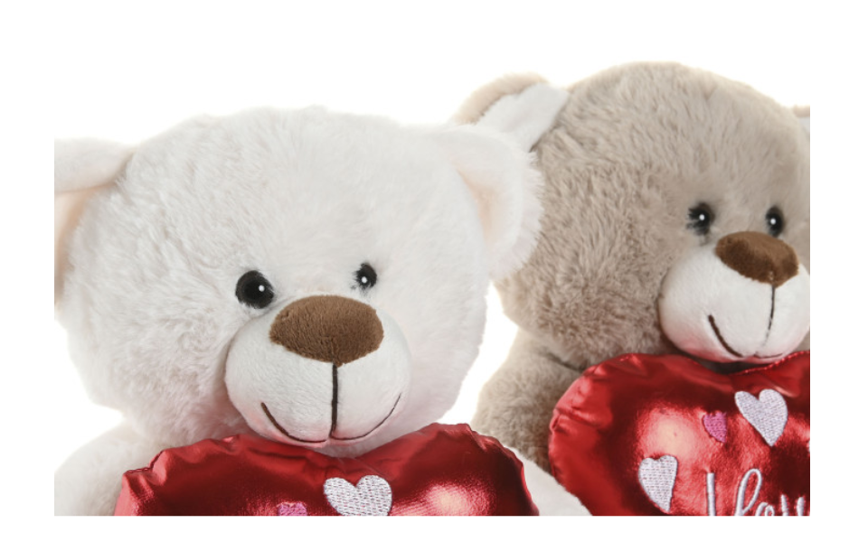 Peluche de oso con corazón en poliester 23 x 19 x 23 cm - Imagen 2