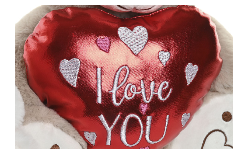 Peluche de oso con corazón en poliester 23 x 19 x 23 cm - Imagen 3