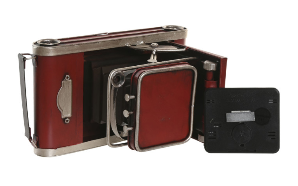 Reloj de sobremesa metálico diseño cámara – 16 cm - Imagen 3