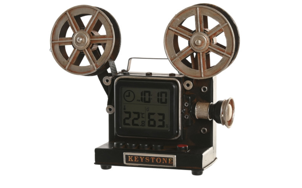 Reloj de sobremesa metálico – Negro