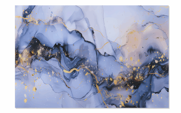 Cuadro moderno en cristal templado azul 80x0,4x120 cm