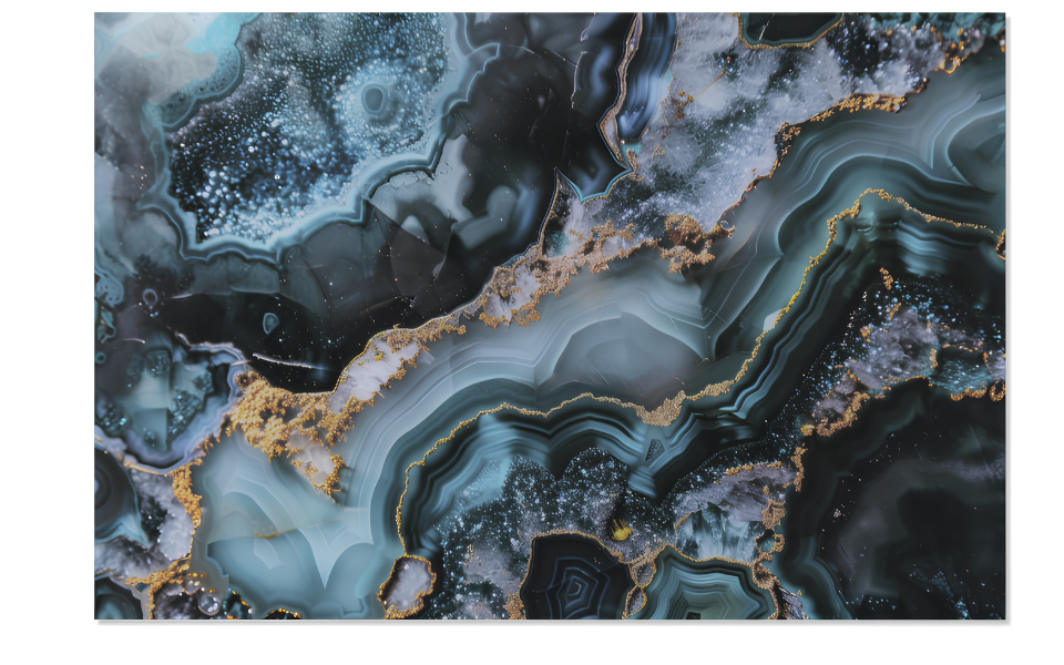 Cuadro moderno en cristal templado verde 80x0,4x120 cm