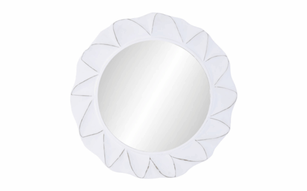 Espejo en MDF y cristal acabado rugoso blanco 81x3x81 cm