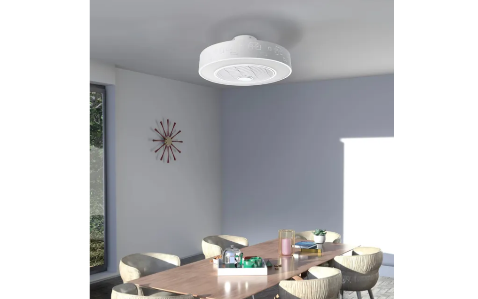 Ventilador de techo LED de CC ultrasilencioso Sticks de 36 W blanco con mando a distancia (modo Verano/ Invierno) - Imagen 3