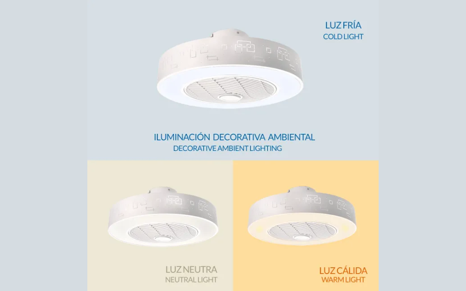 Ventilador de Techo LED Sticks Blanco 36 W – Motor DC - Imagen 5