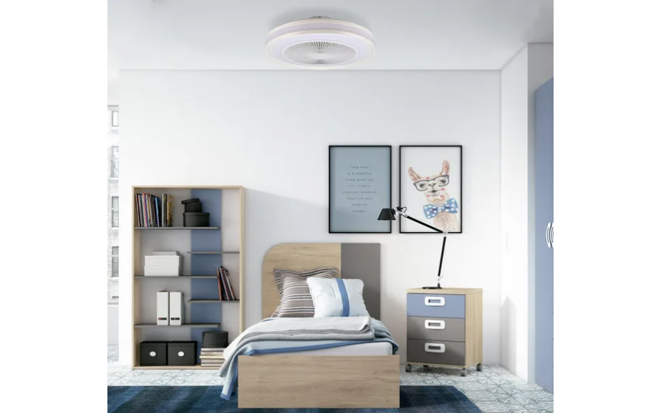 Ventilador de techo LED de 55 W (CCT+RGB, blanco, motor DC ultrasilencioso) con mando a distancia - Imagen 2
