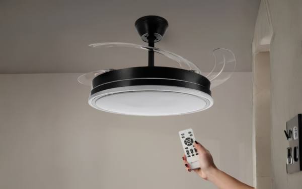 Ventilador de Techo LED Olga Negro 68 W con Aspas Retráctiles
