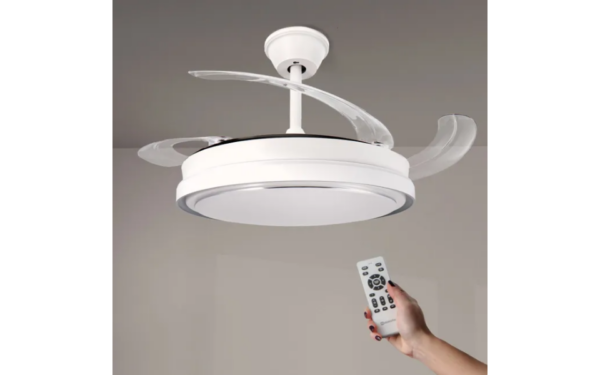 Ventilador de Techo LED White Hood Ø107 cm con Motor DC y Mando a Distancia – 70W