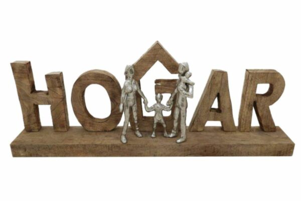Decoración “Hogar” de madera de mango y aluminio