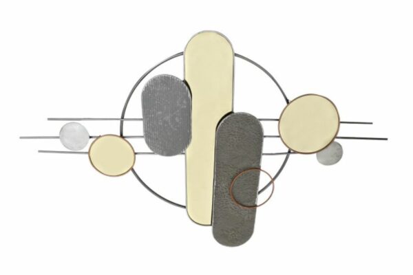 Decoración de pared moderna de metal y PVC con formas geométricas