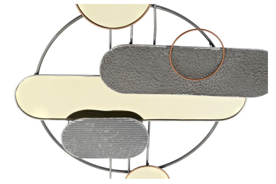 Decoración de pared moderna de metal y PVC con formas geométricas - Imagen 4