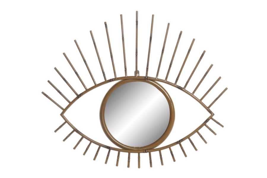 Espejo decorativo de metal con diseño de ojo