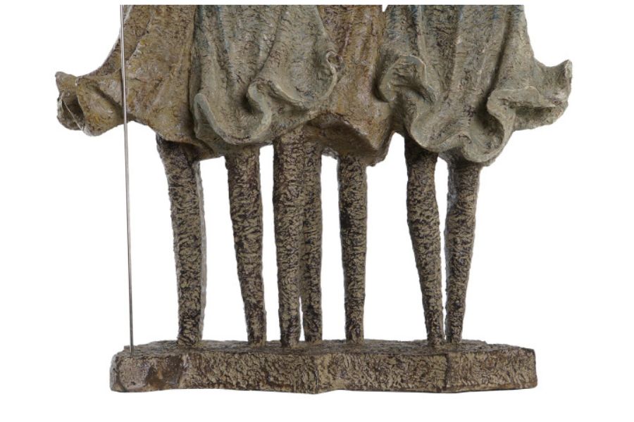 Figura decorativa de resina con cuatro africanas multicolor - Imagen 2