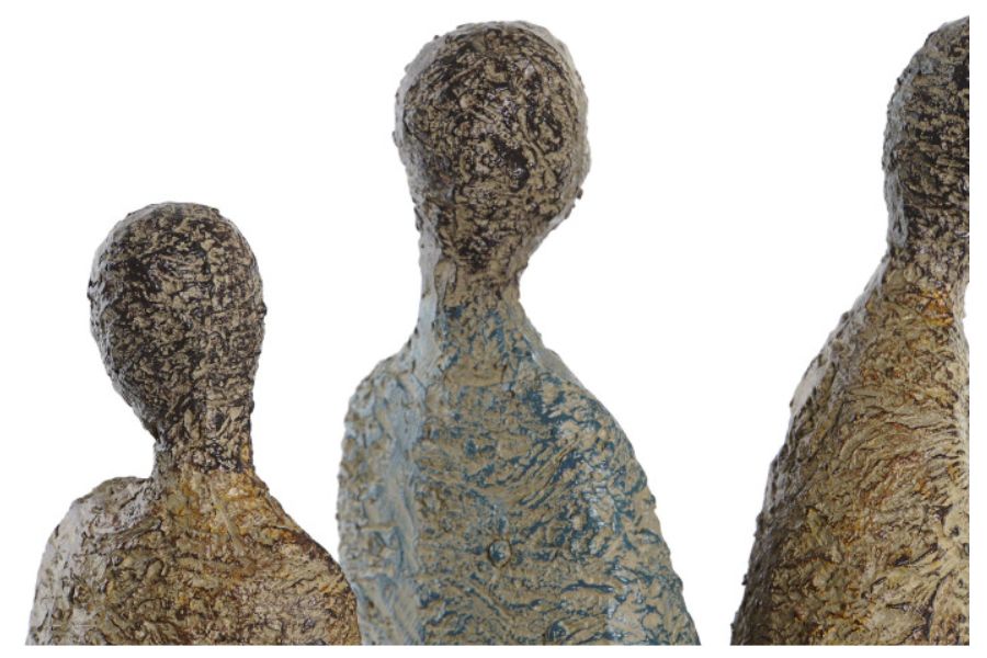 Figura decorativa de resina con cuatro africanas multicolor - Imagen 4