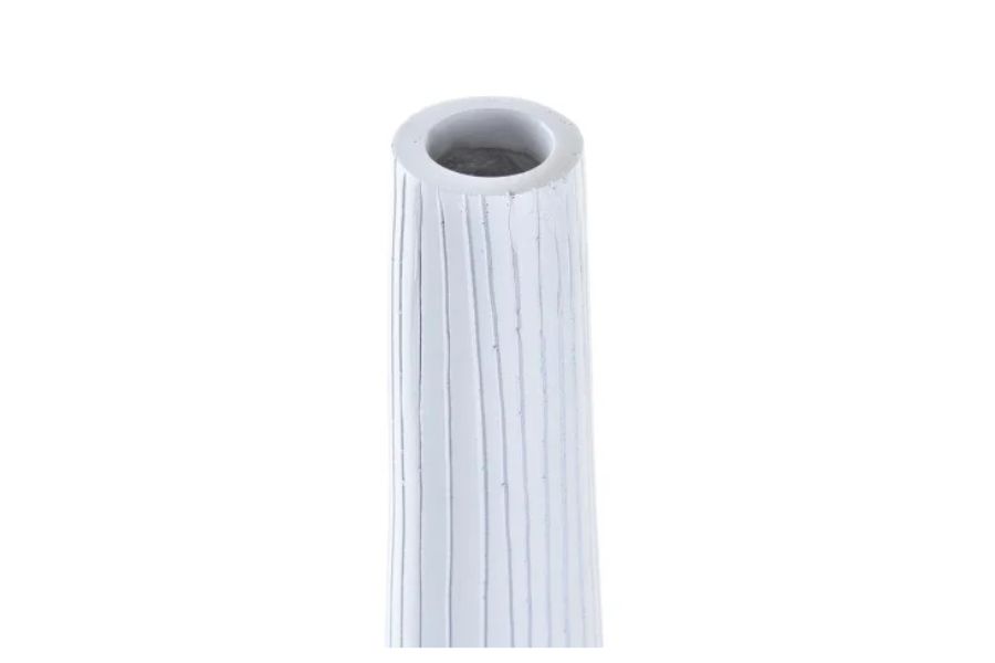 Jarrón decorativo de resina blanco 19 x 19 x 60 cm - Imagen 3