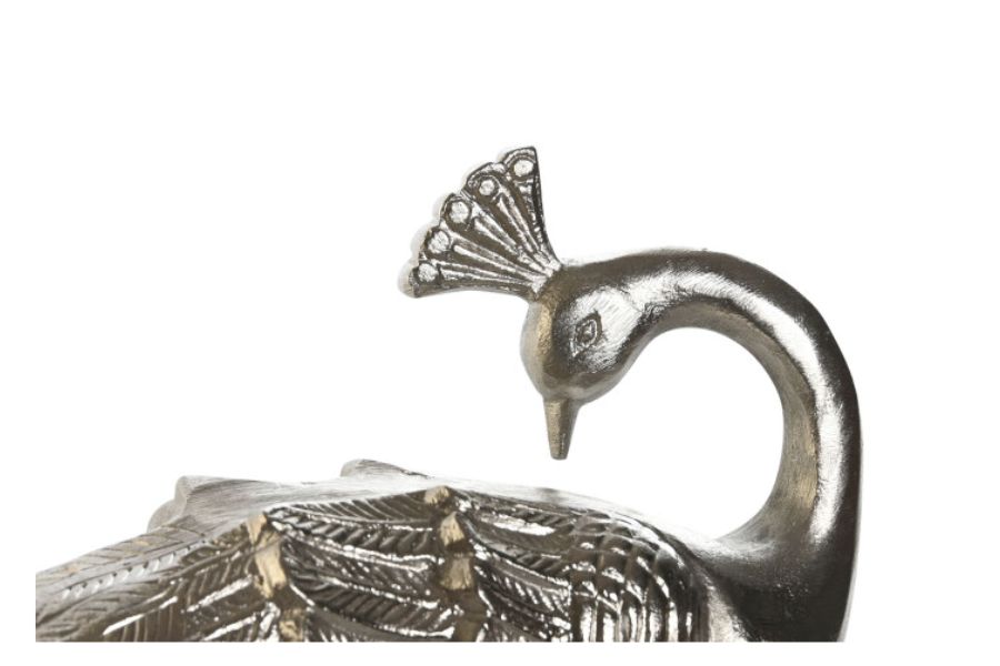 Lámpara de sobremesa decorativa de aluminio con diseño de pavo real - Imagen 3