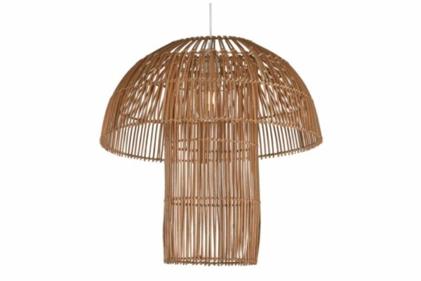 Lámpara de techo de ratán natural diseño seta