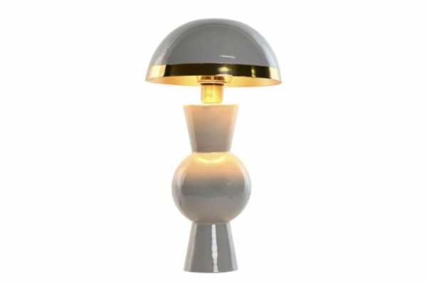 Lámpara de sobremesa de metal gris