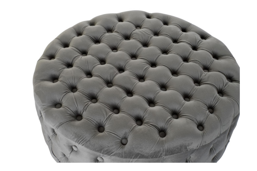 Reposapiés de poliéster y MDF gris - Imagen 2
