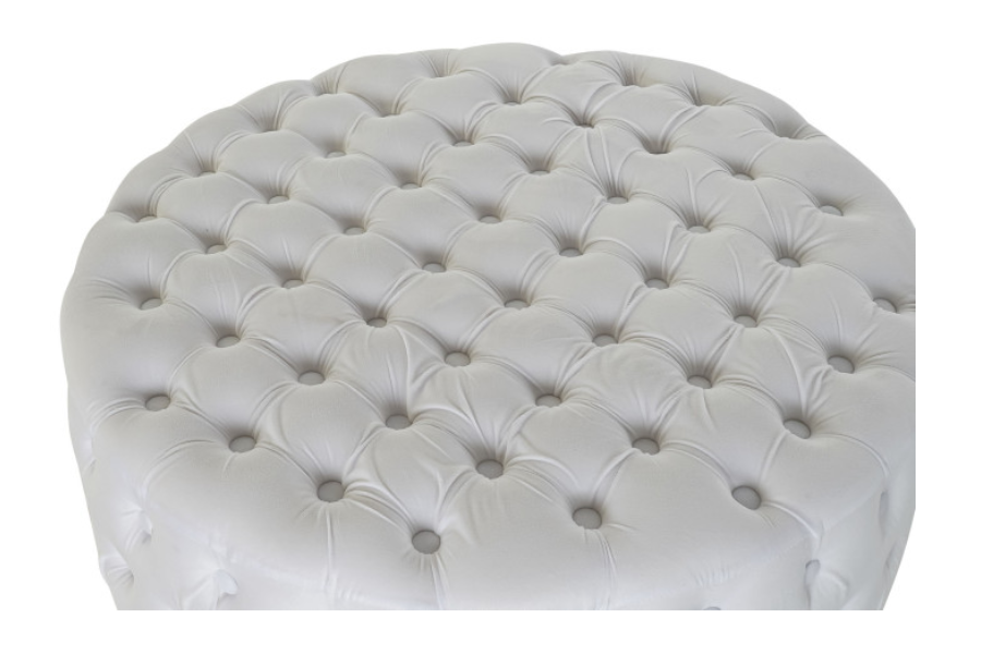 Reposapiés de poliéster y MDF blanco 78 x 78 x 40 cm - Imagen 2