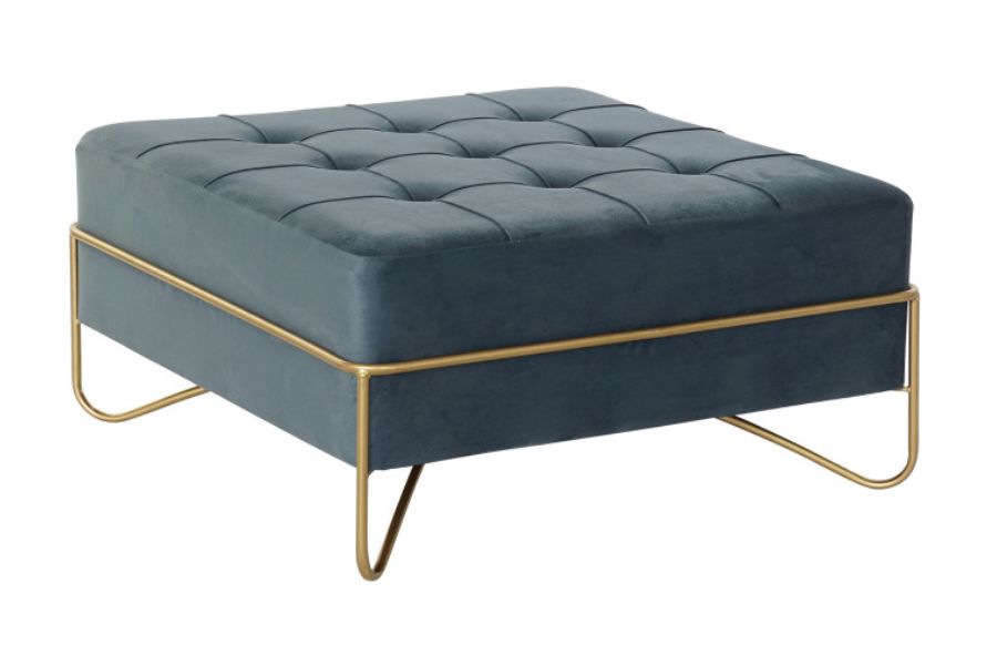 Descalzadora de terciopelo con estructura metálica 80x80x42 cm