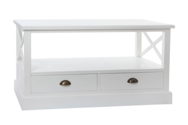 MESA DE CENTRO DE MADERA BLANCO