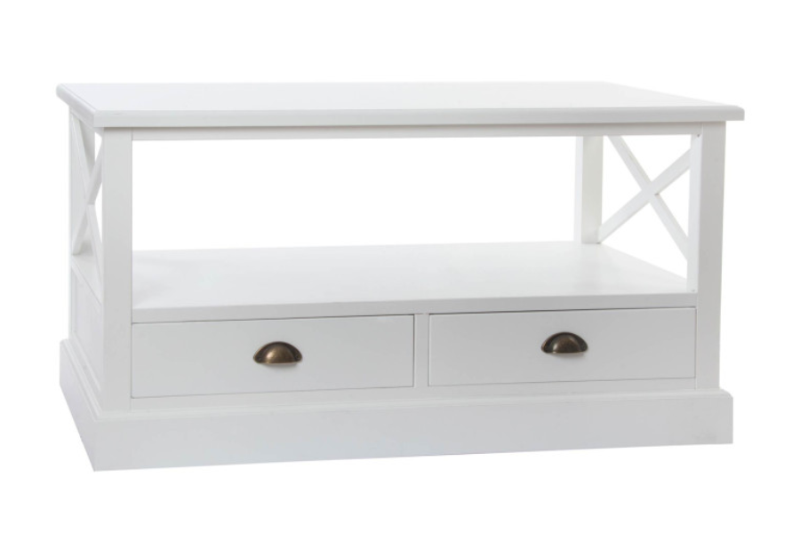 MESA DE CENTRO DE MADERA BLANCO