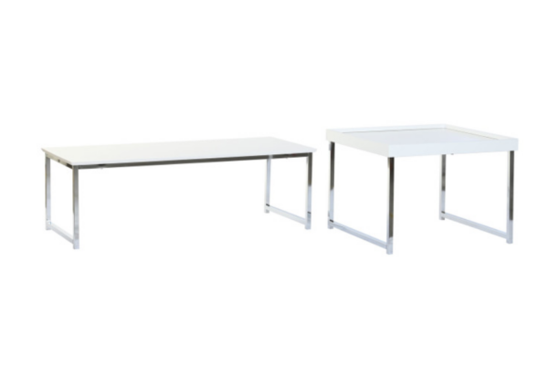 set de 2 Mesas de centro de acero y MDF,