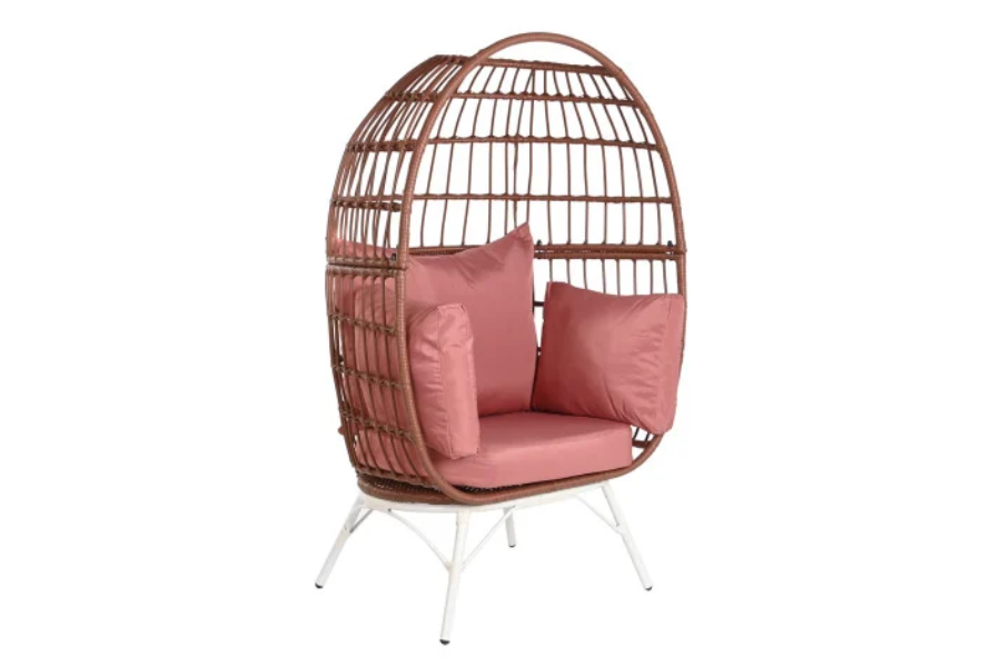Sillón de ratán sintético y acero con cojines - Imagen 8