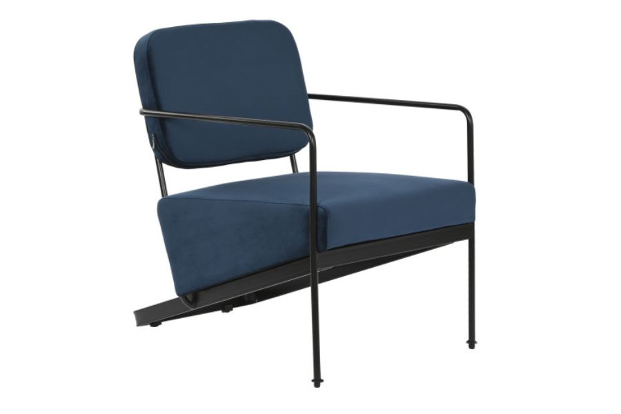 Butaca de Poliéster y Metal Azul