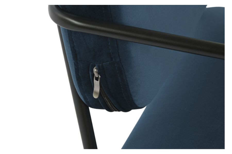 Butaca de Poliéster y Metal Azul - Imagen 6