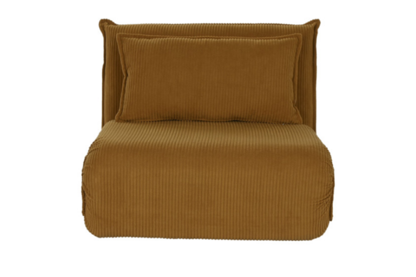 Sofá cama con estructura metálica color Mostaza
