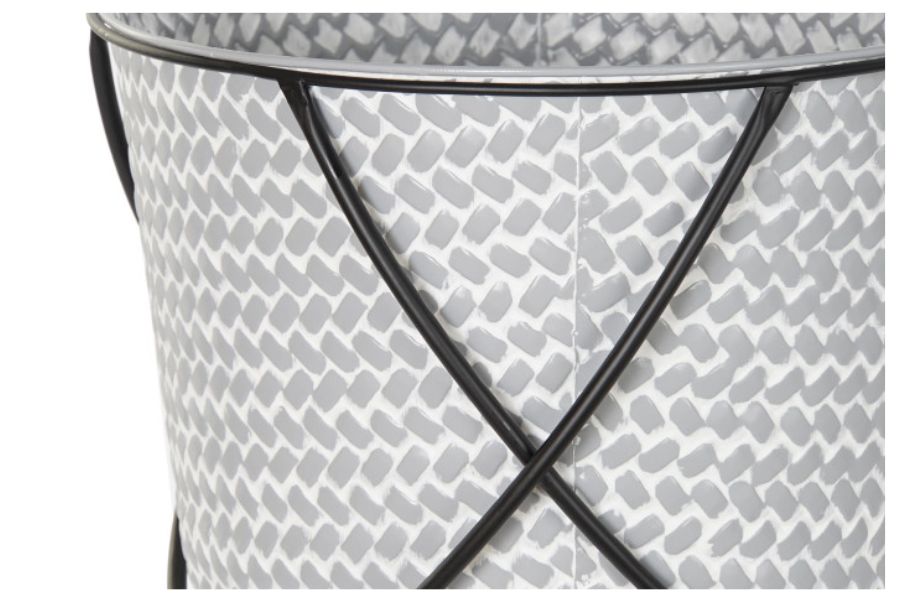 Set de 2 maceteros de hierro gris con patas altas - Imagen 2