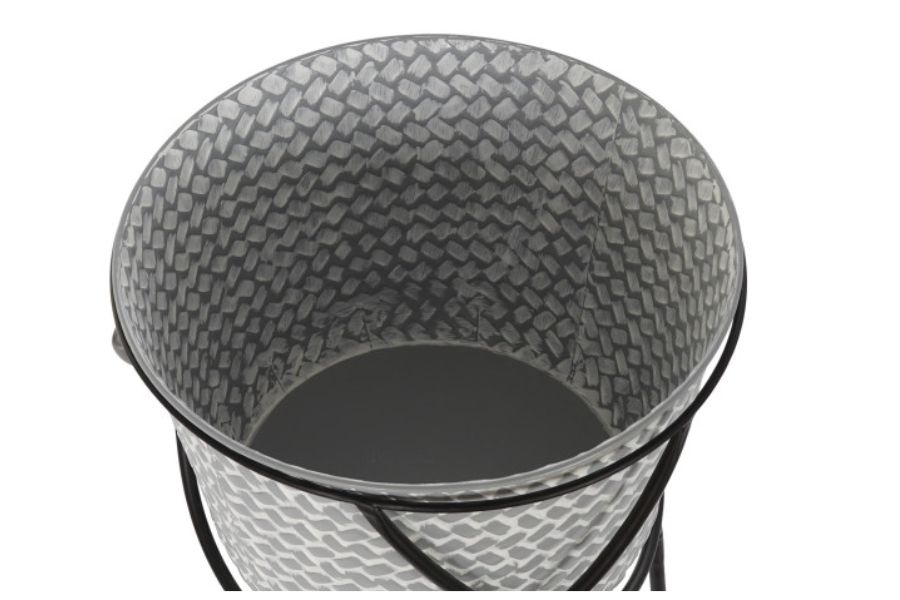 Set de 2 maceteros de hierro gris con patas altas - Imagen 3