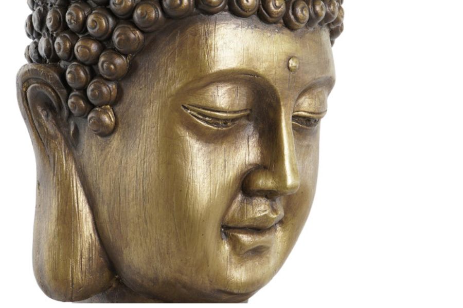 Macetero decorativo de fibra de vidrio con cabeza de Buda envejecida - Imagen 3