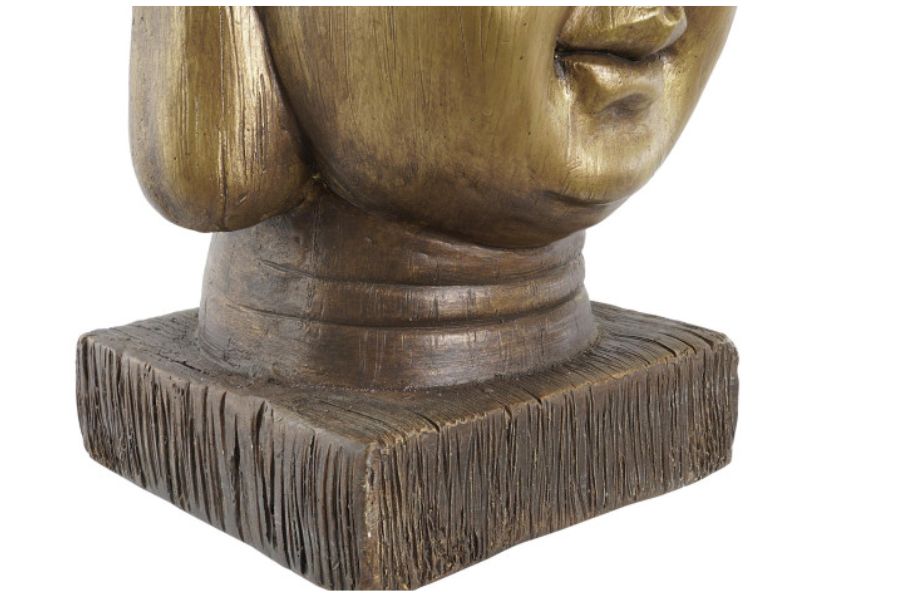 Macetero decorativo de fibra de vidrio con cabeza de Buda envejecida - Imagen 4