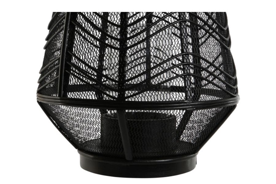 Portavelas farol de metal y ratán negro - Imagen 5