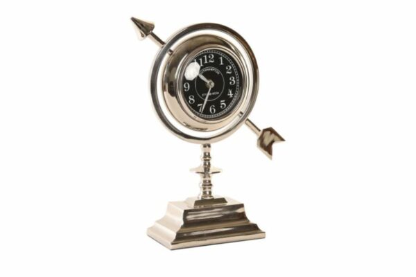 Reloj de sobremesa de aluminio niquelado