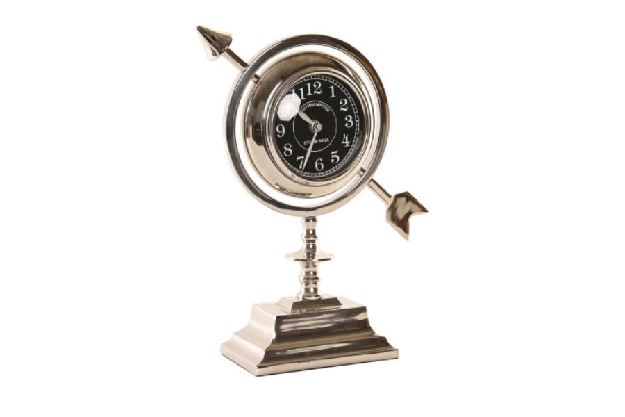 Reloj de sobremesa de aluminio niquelado