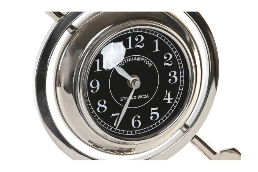 Reloj de sobremesa de aluminio niquelado - Imagen 2